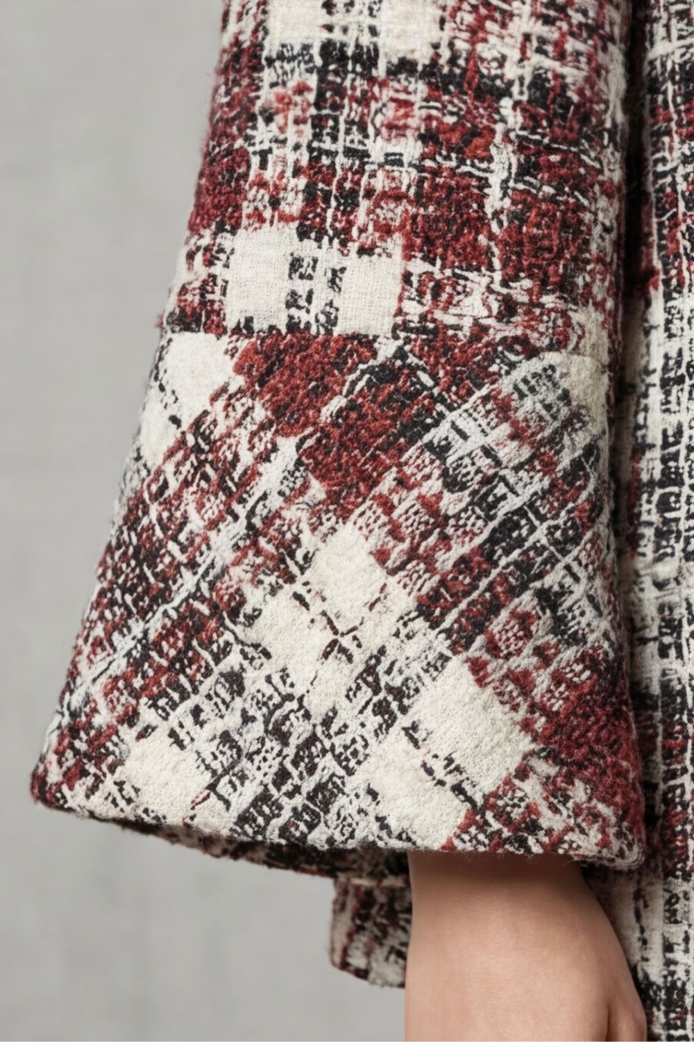 Rosélle – Vintage check flair – Wool cape coat-10475326767447-OLVIA ROSE LONDON