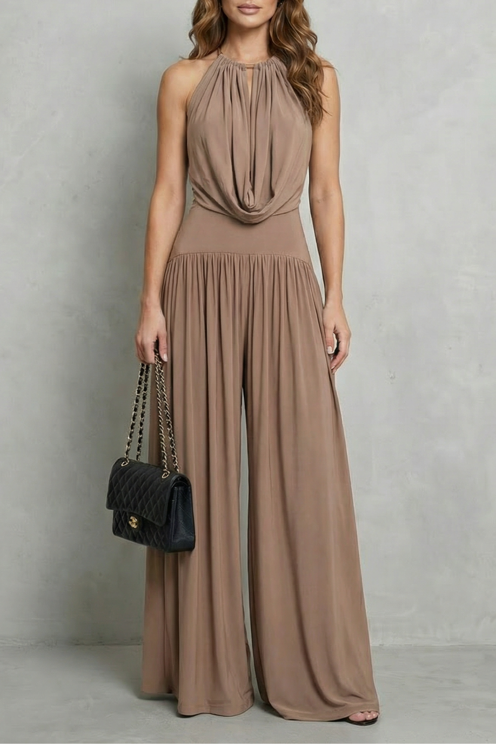 Solmèra – Draped halter elegance – Two piece set-10644333691223-OLVIA ROSE LONDON
