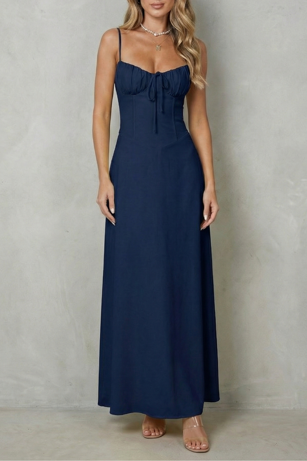 Selena – Soft corset charm – Sleeveless flowing maxi dress-10598804586839-OLVIA ROSE LONDON