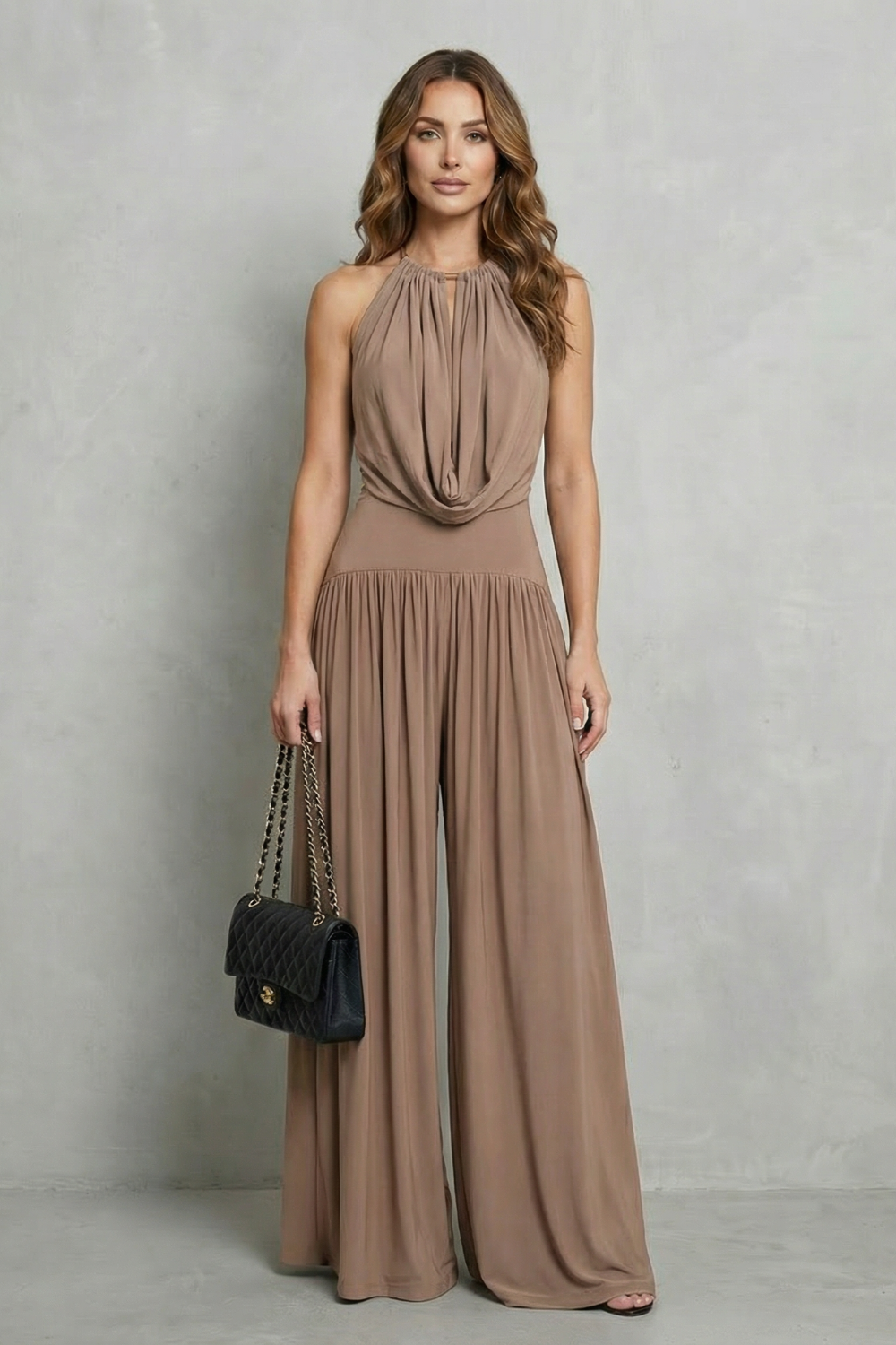 Solmèra – Draped halter elegance – Two piece set-10644333691223-OLVIA ROSE LONDON