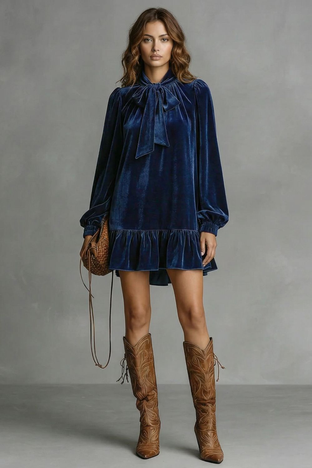 Velézia – Velvet bow detail – Mini dress-10453224227159-OLVIA ROSE LONDON