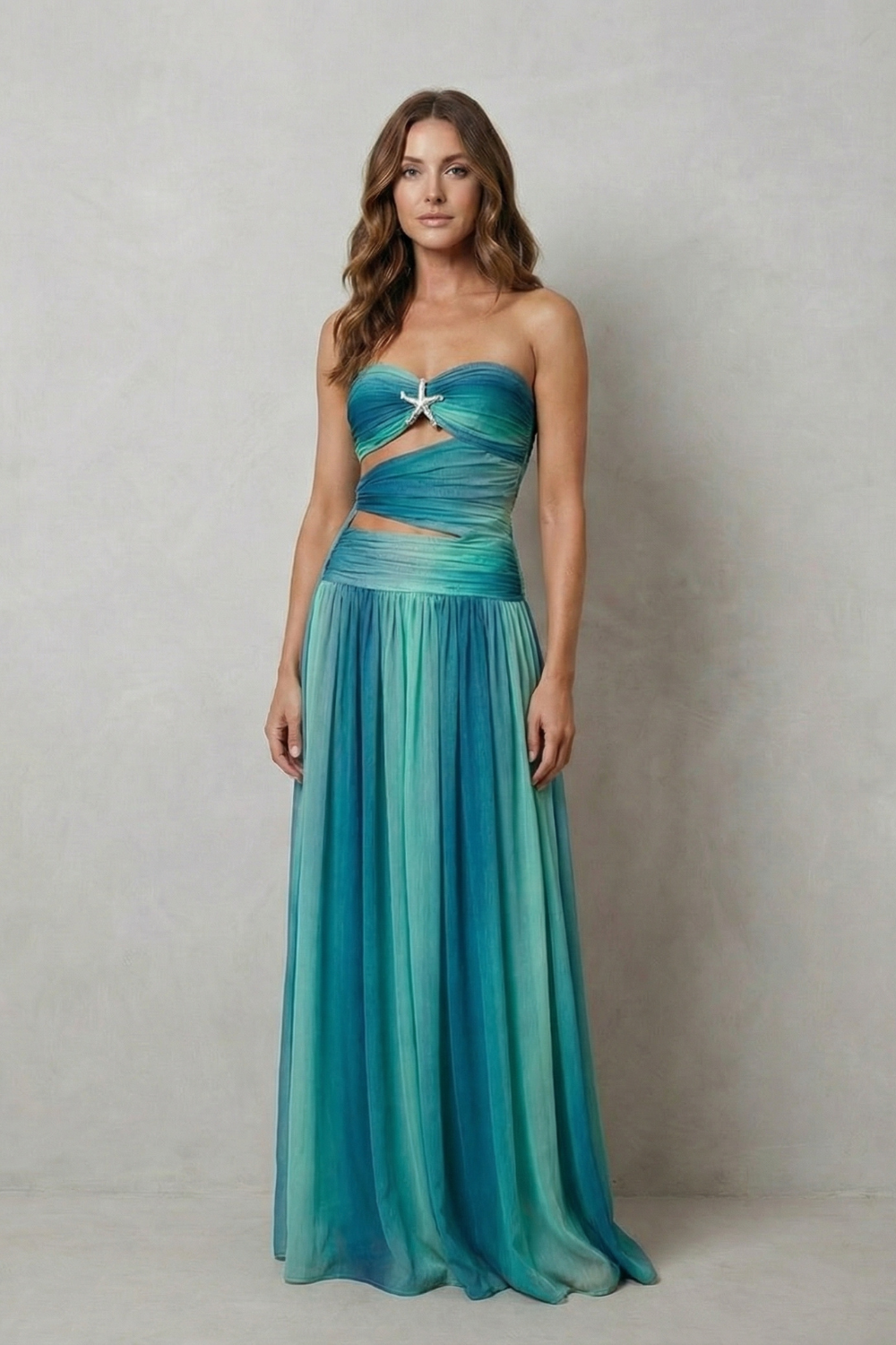Zafrina – Sunset ombré allure – Strapless maxi dress-10598742884695-OLVIA ROSE LONDON
