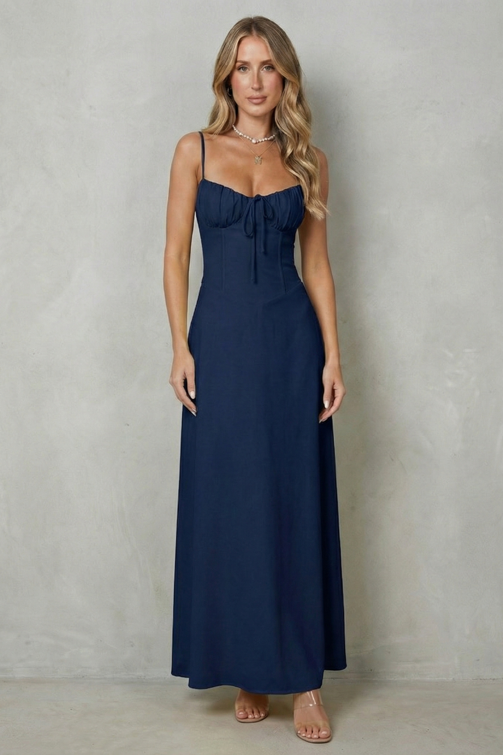 Selena – Soft corset charm – Sleeveless flowing maxi dress-10598804586839-OLVIA ROSE LONDON