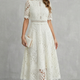 Charlisse – Ornate lace refinement – High-neck midi dress
