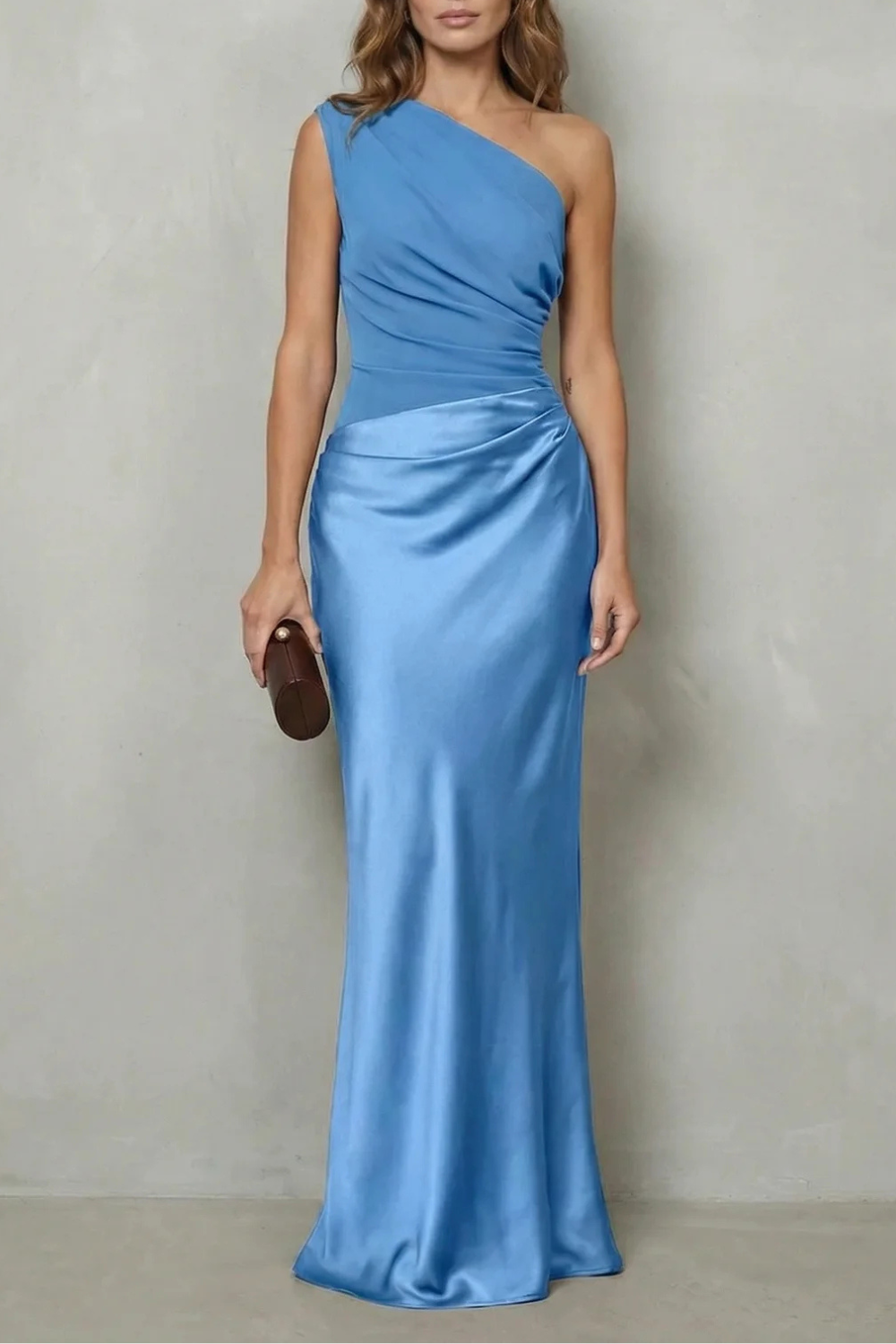 Velmoura – Asymmetric satin drape – Evening gown-10627721298263-OLVIA ROSE LONDON