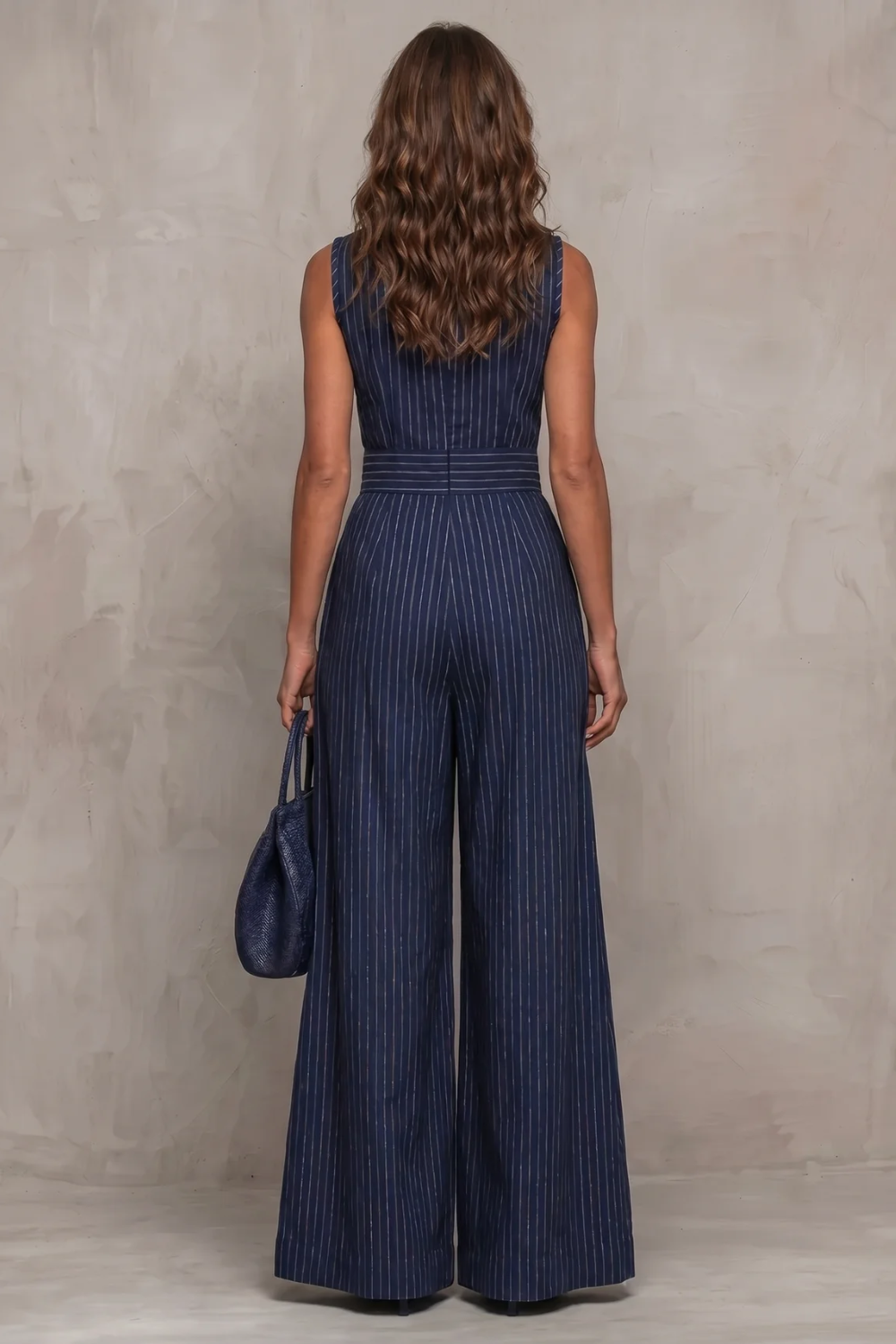 Seravelle – Striped elegant keyhole – Wide leg jumpsuit-10644027277655-OLVIA ROSE LONDON