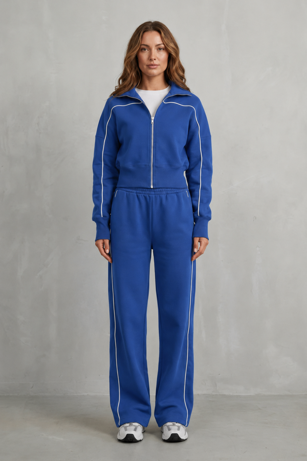 Savina – Urban Edge Piped Zip Jacket & Wide-Leg Pants Set-10508125569367-OLVIA ROSE LONDON
