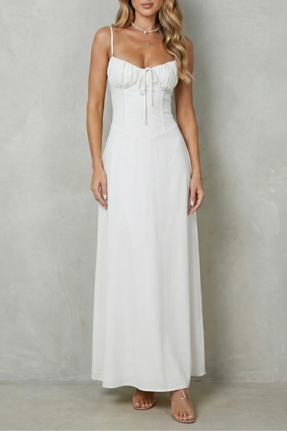 Selena – Soft corset charm – Sleeveless flowing maxi dress-10598804586839-OLVIA ROSE LONDON