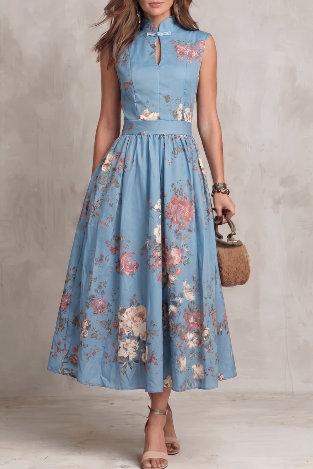 Noirelle – Vintage floral elegance – Midi dress-10642200035671-OLVIA ROSE LONDON