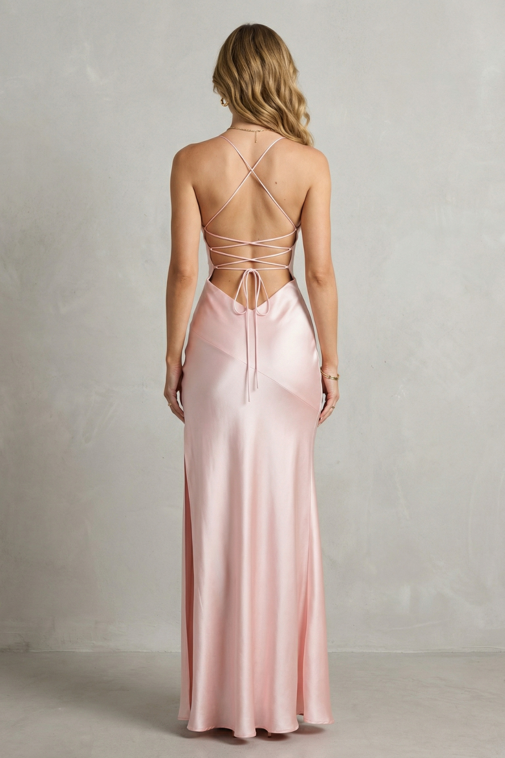 Adriana – Liquid silk seduction – Sleeveless high slit maxi dress-10598804685143-OLVIA ROSE LONDON