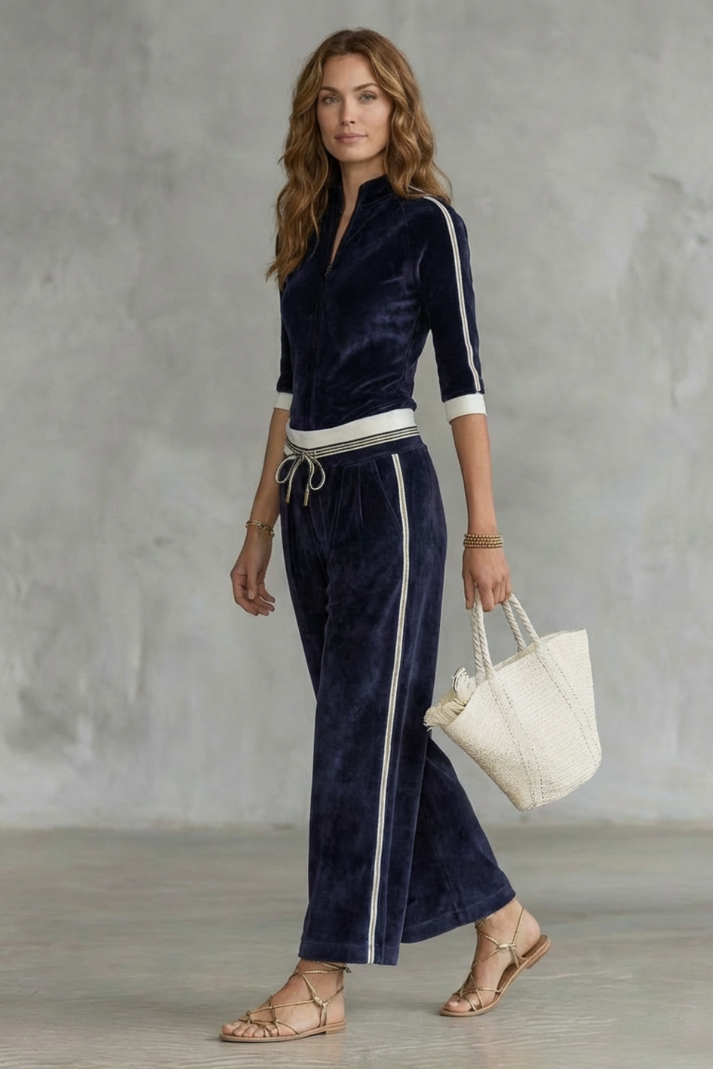 Alix Set – Luxe velour track co-ord with zip-up top & wide-leg pants-10508111413591-OLVIA ROSE LONDON