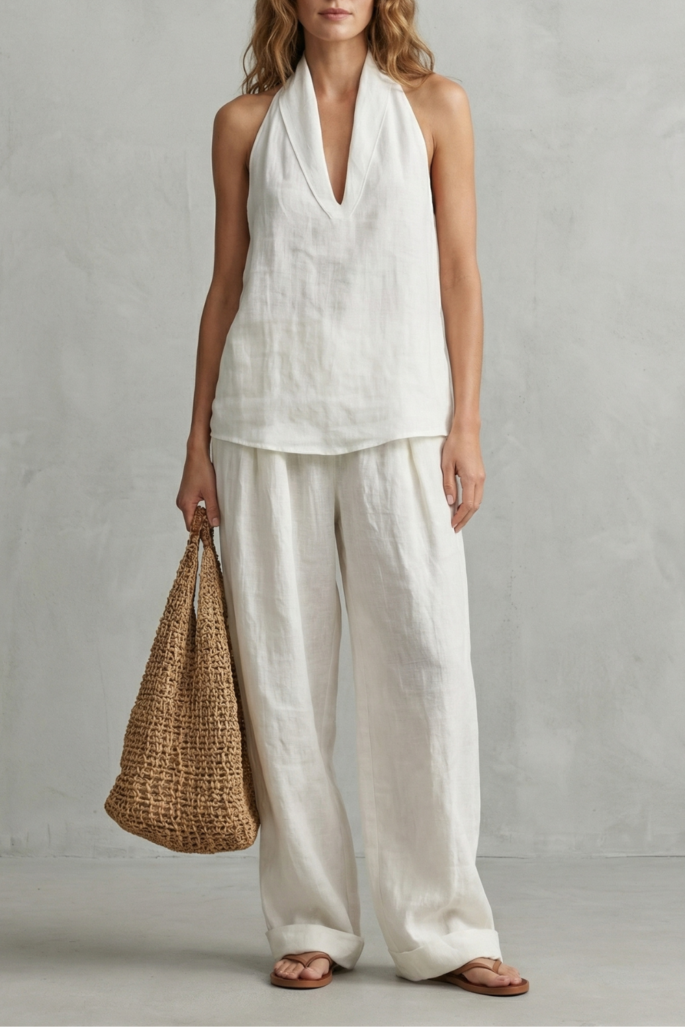 Alvéra – Relaxed linen allure – Top and trouser set-10642278613335-OLVIA ROSE LONDON