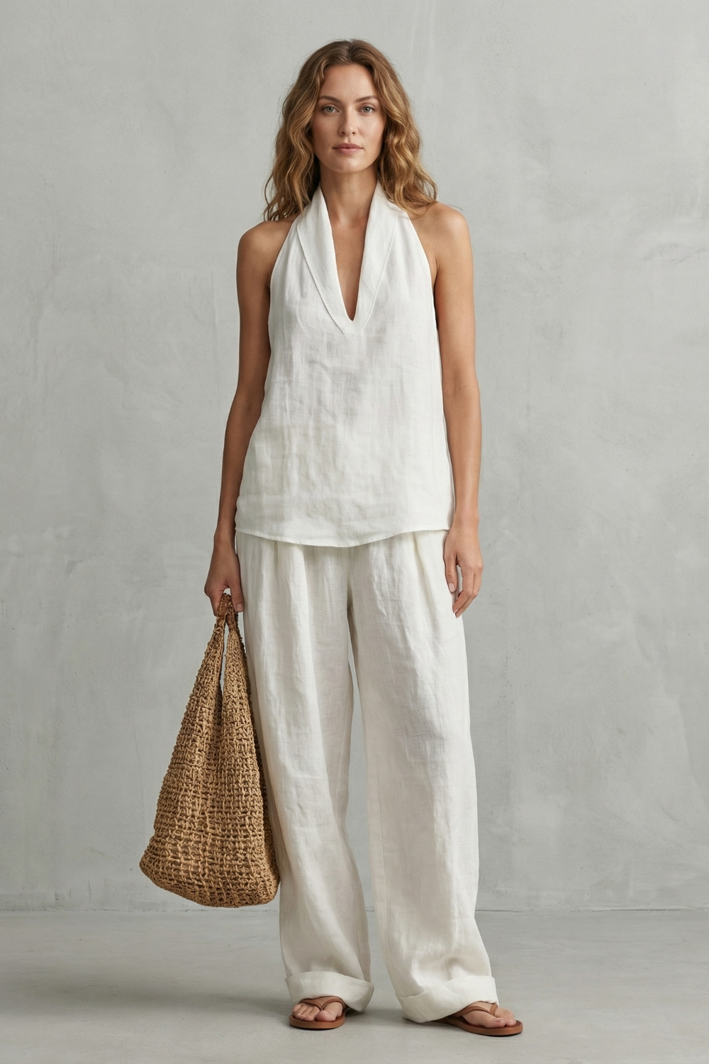 Alvéra – Relaxed linen allure – Top and trouser set-10642278613335-OLVIA ROSE LONDON