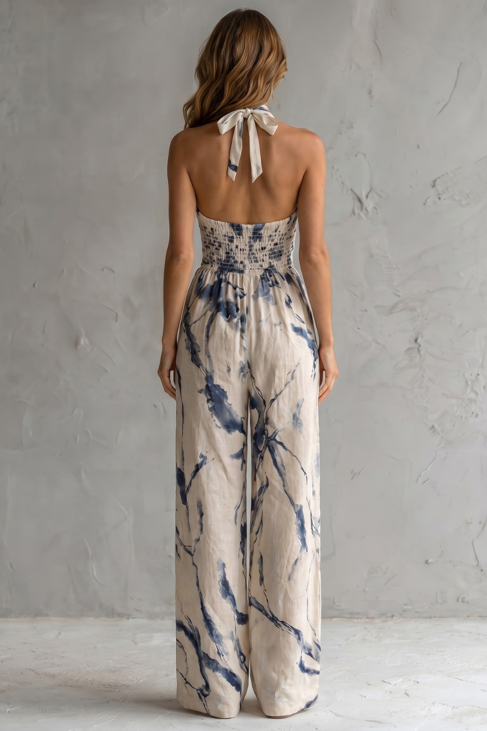 Aquarelle – Artistic ink print – Wide-leg jumpsuit-10914602090839-OLVIA ROSE LONDON
