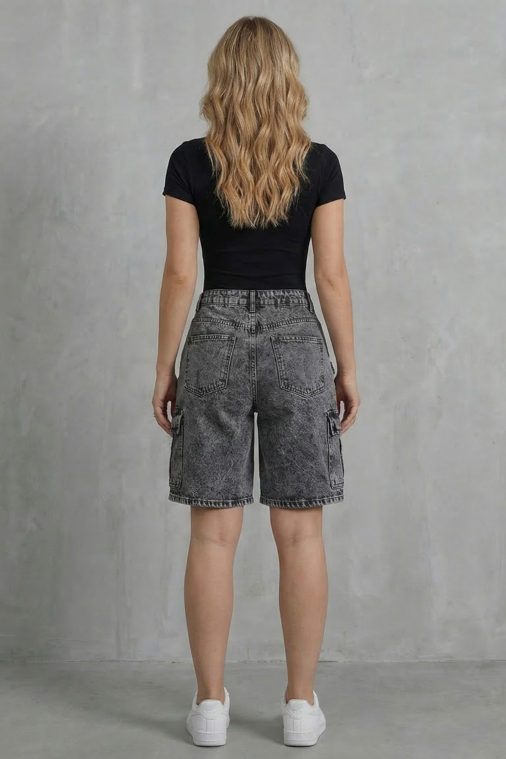 Ardenza – Washed utility style – Denim cargo shorts-10627721232727-OLVIA ROSE LONDON