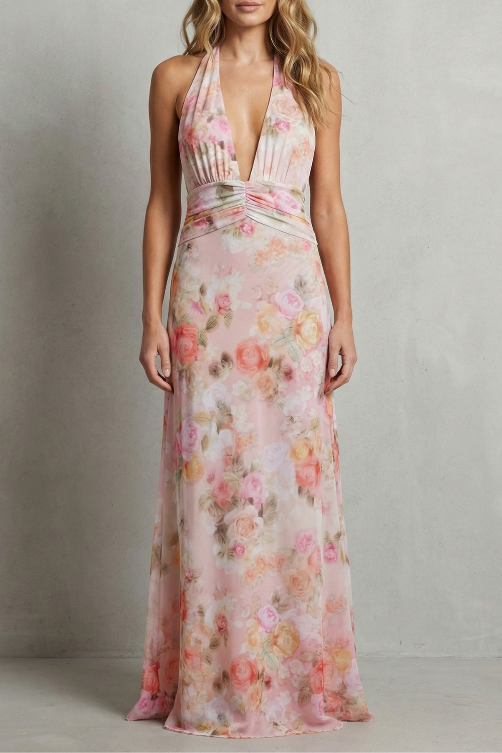 Ariadelle – Deep V floral elegance – Maxi dress-10747266236759-OLVIA ROSE LONDON