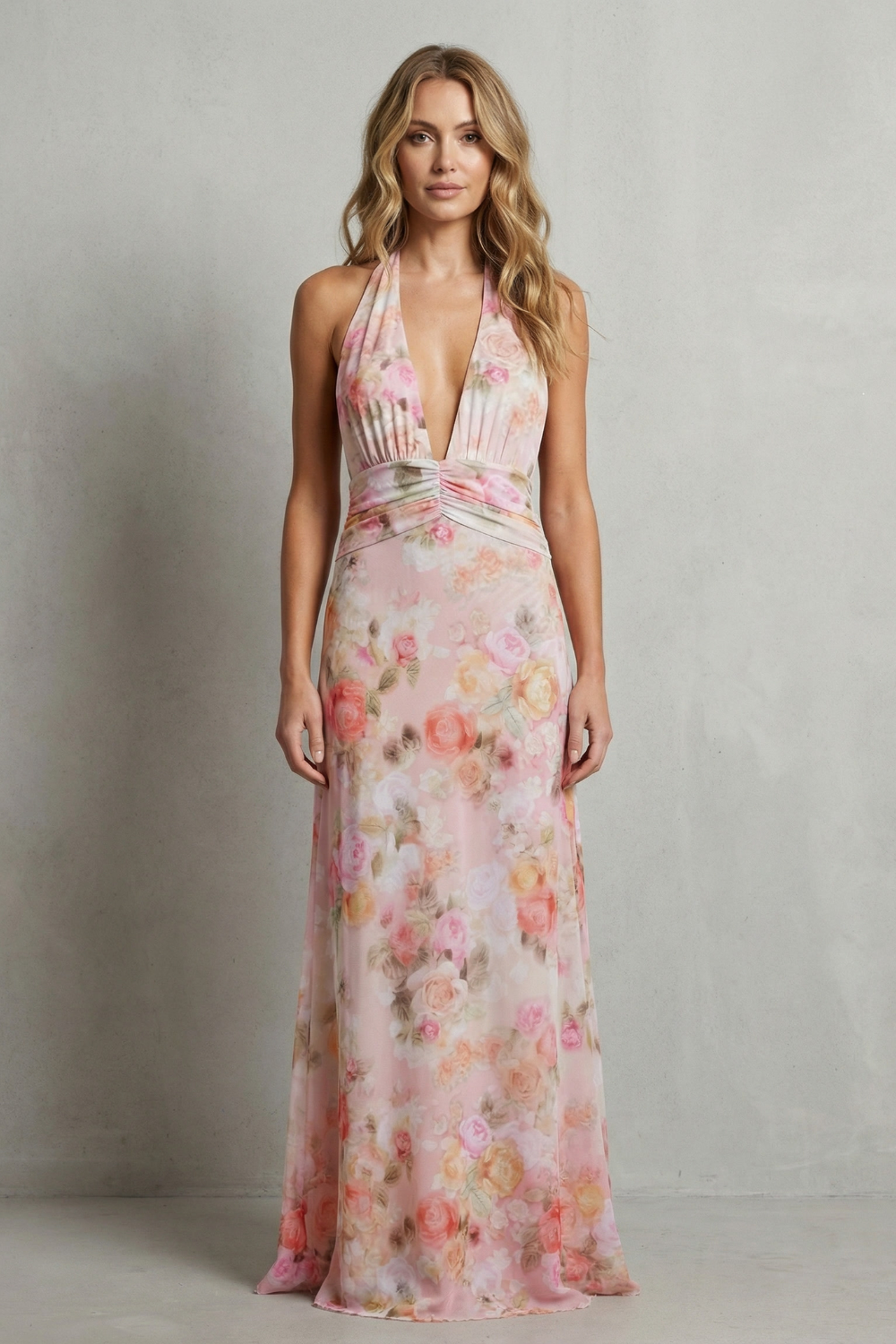 Ariadelle – Deep V floral elegance – Maxi dress-10747266236759-OLVIA ROSE LONDON