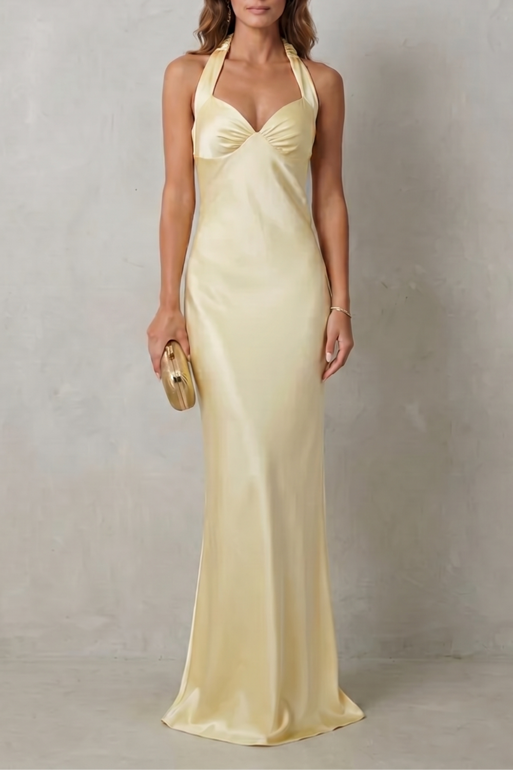 Auréliane – Golden hour elegance – Off-shoulder satin evening gown-10601526657367-OLVIA ROSE LONDON