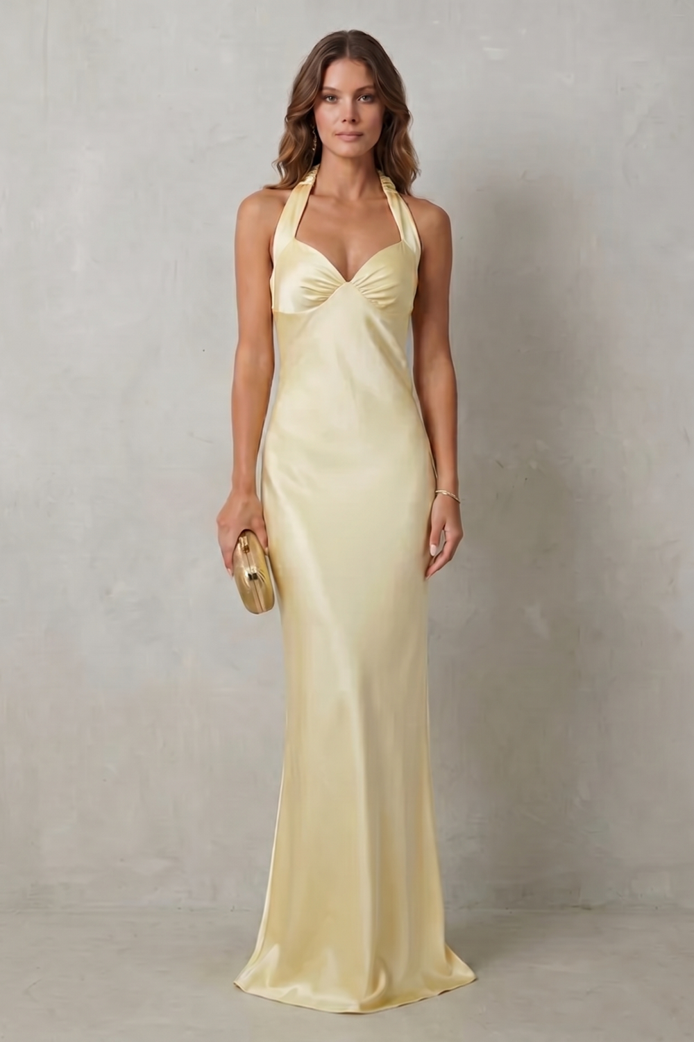 Auréliane – Golden hour elegance – Off-shoulder satin evening gown-10601526657367-OLVIA ROSE LONDON