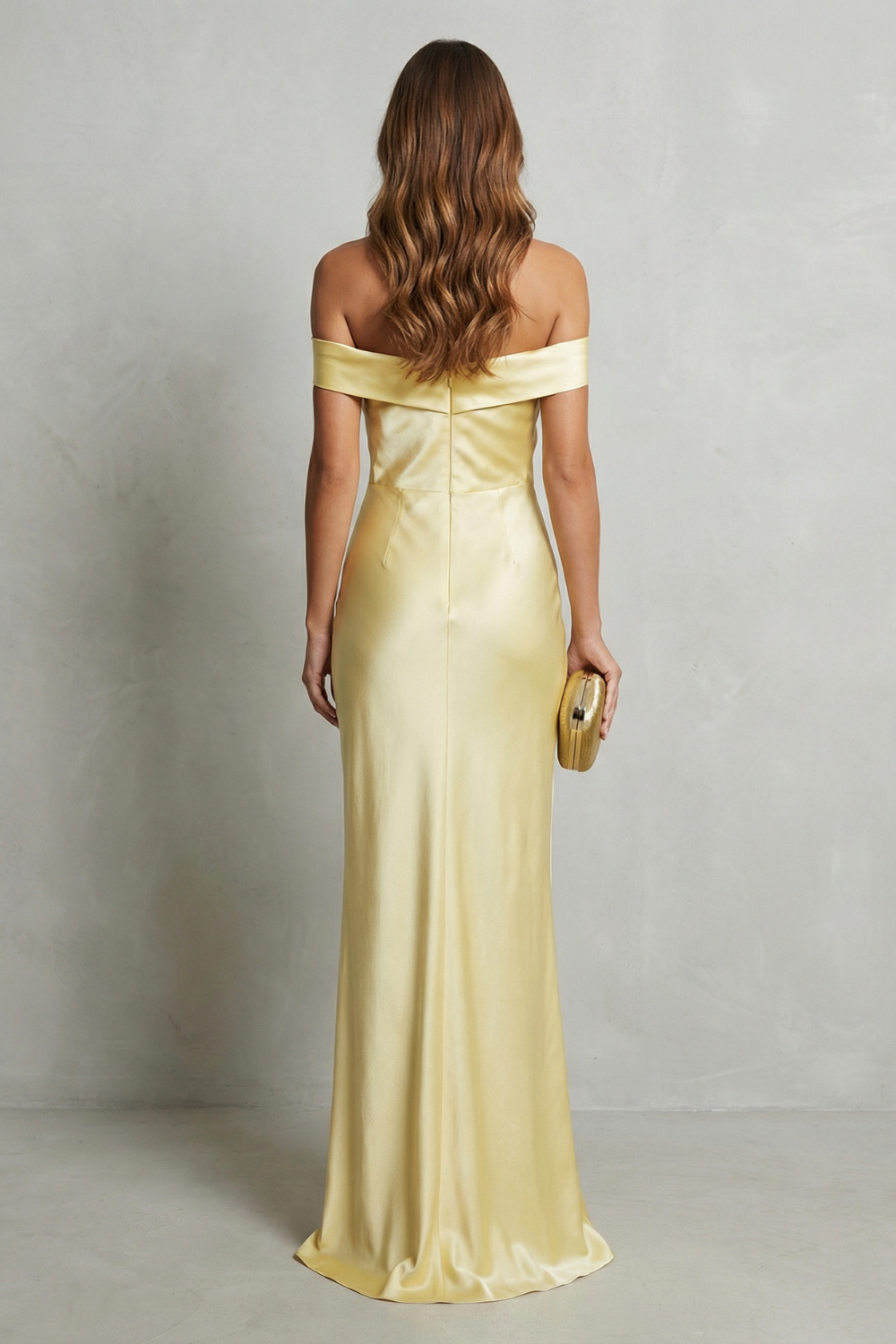Auréliane – Golden hour elegance – Off-shoulder satin evening gown-10601526657367-OLVIA ROSE LONDON