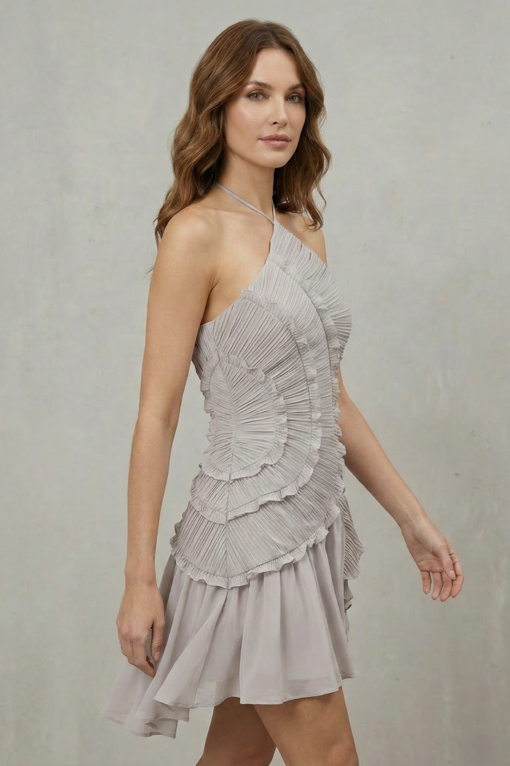 Aureline – Asymmetric ruffle elegance – Mini dress-10747081228631-OLVIA ROSE LONDON