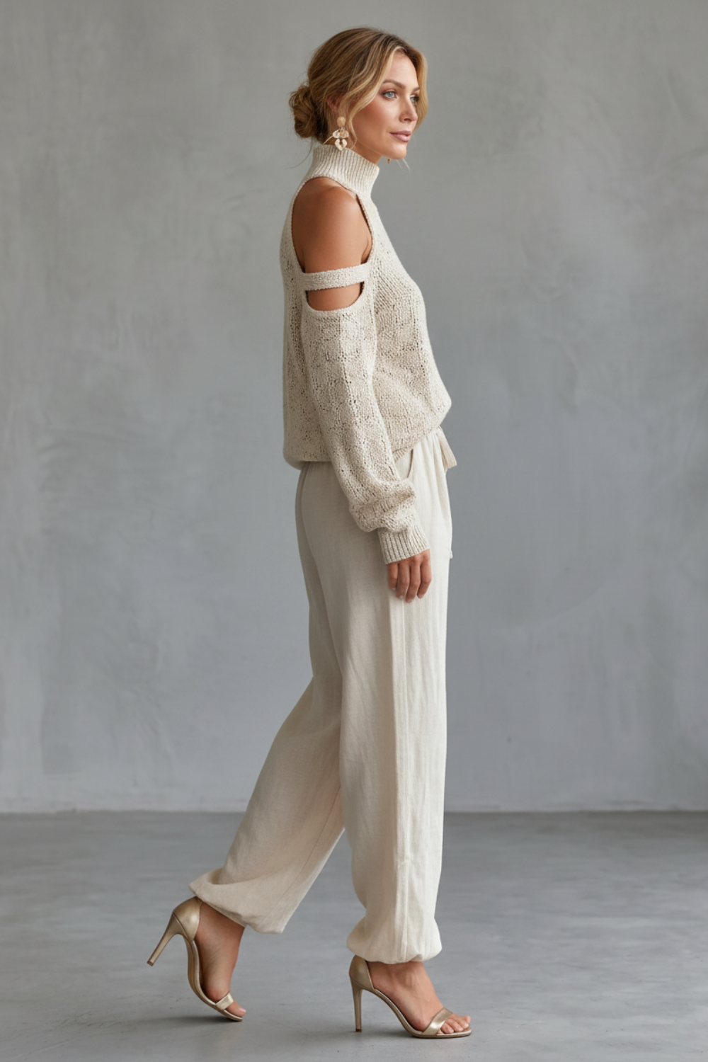 Aurellia – Cozy open-shoulder design – Knit trouser set-10911807439191-OLVIA ROSE LONDON