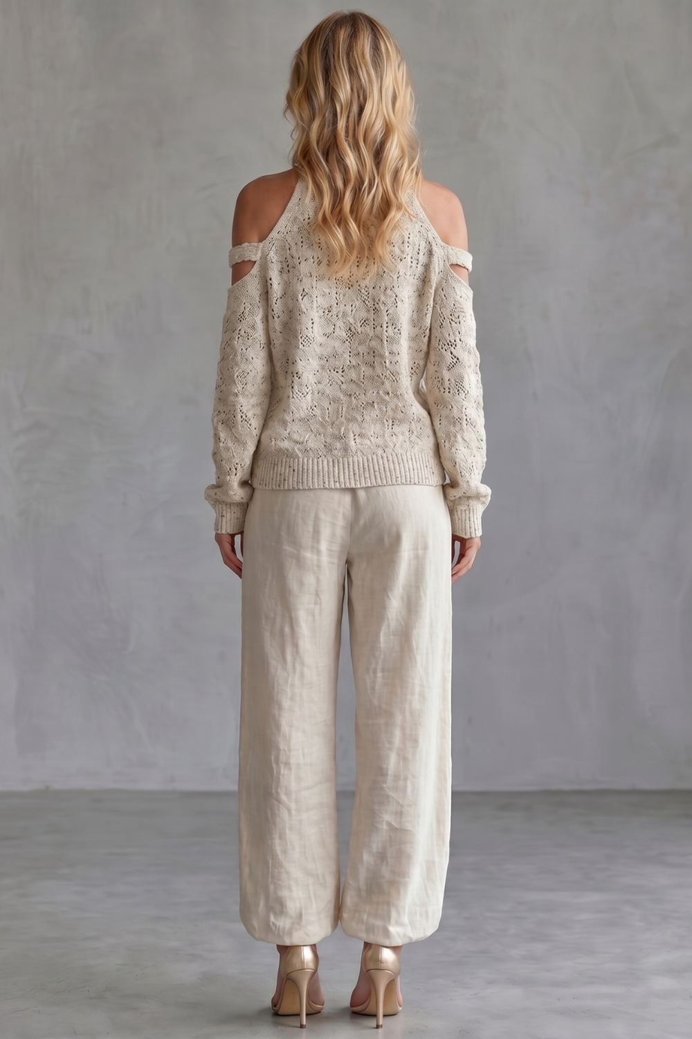 Aurellia – Cozy open-shoulder design – Knit trouser set-10911807439191-OLVIA ROSE LONDON