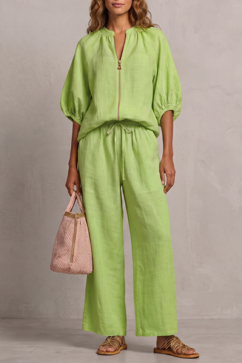Aurellia – Relaxed zip-front comfort – Trouser set-10908818637143-OLVIA ROSE LONDON