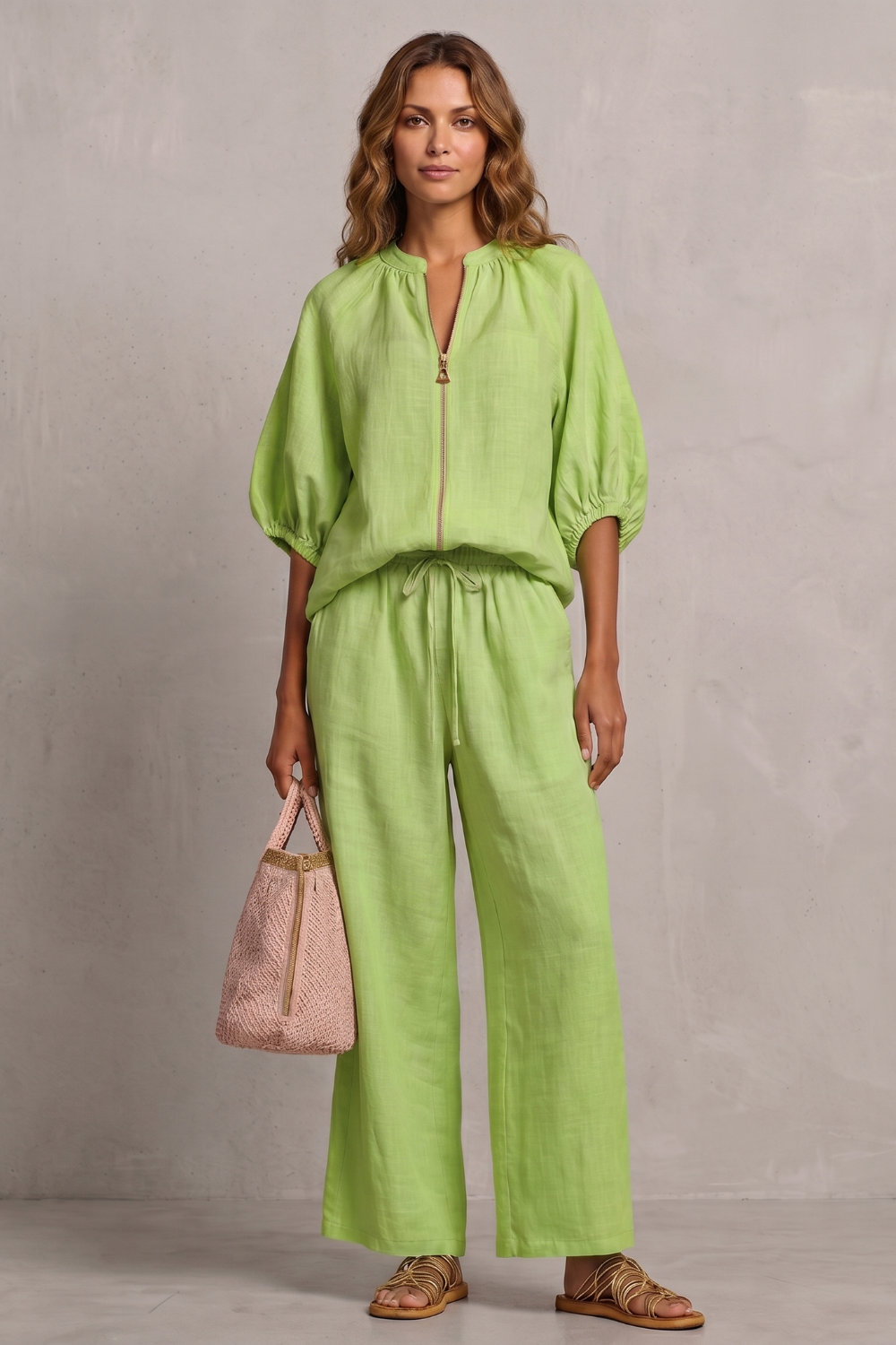 Aurellia – Relaxed zip-front comfort – Trouser set-10908818637143-OLVIA ROSE LONDON
