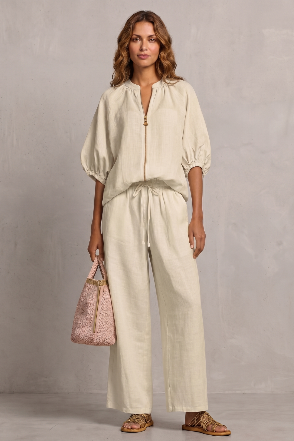 Aurellia – Relaxed zip-front comfort – Trouser set-10908818637143-OLVIA ROSE LONDON