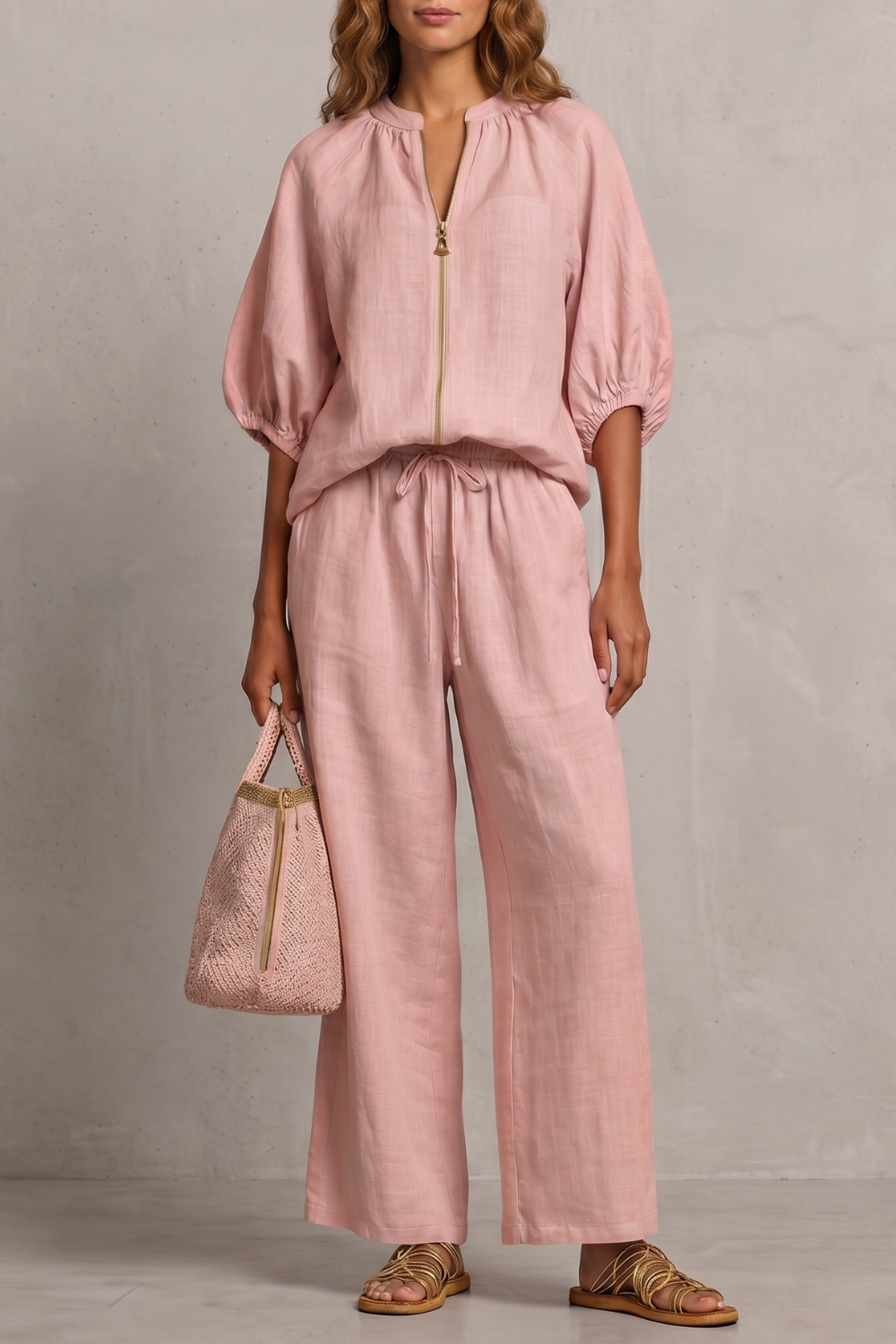Aurellia – Relaxed zip-front comfort – Trouser set-10908818637143-OLVIA ROSE LONDON