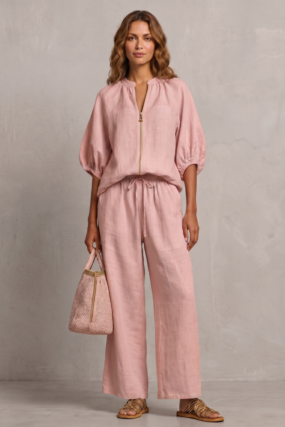 Aurellia – Relaxed zip-front comfort – Trouser set-10908818637143-OLVIA ROSE LONDON