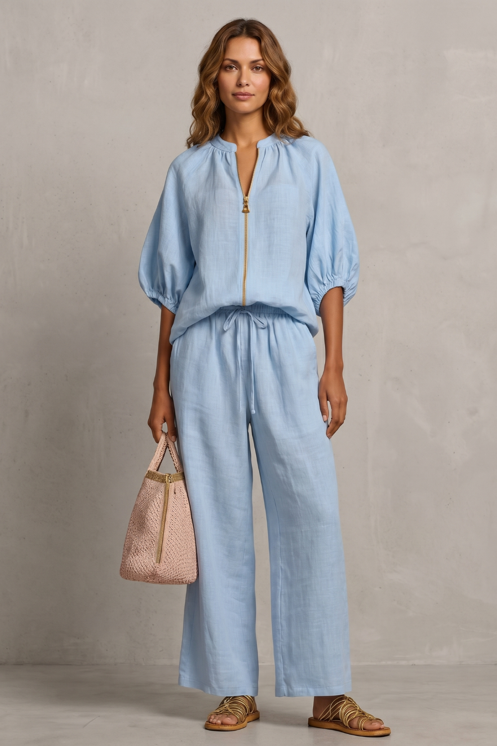 Aurellia – Relaxed zip-front comfort – Trouser set-10908818637143-OLVIA ROSE LONDON
