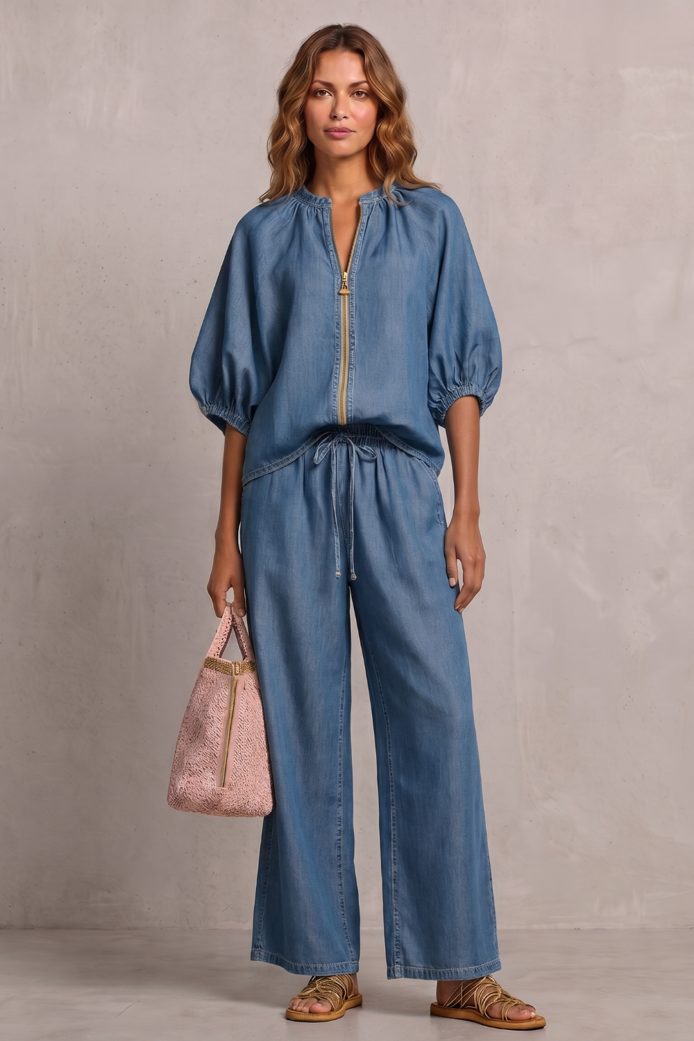 Aurellia – Relaxed zip-front comfort – Trouser set-10908818637143-OLVIA ROSE LONDON
