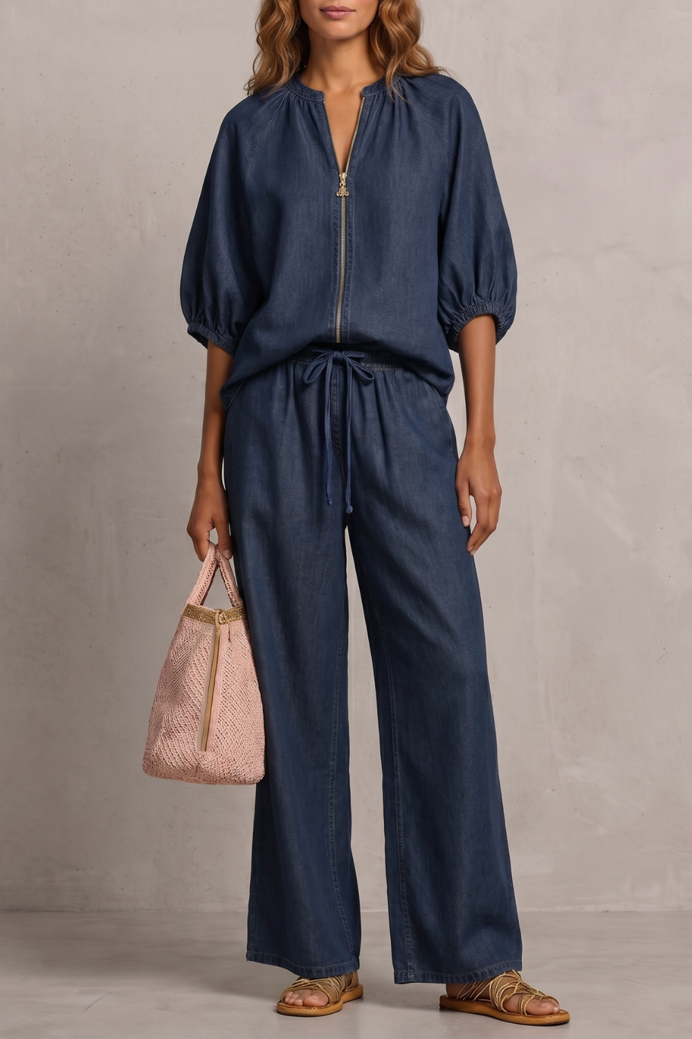 Aurellia – Relaxed zip-front comfort – Trouser set-10908818637143-OLVIA ROSE LONDON