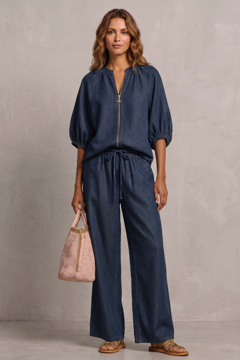 Aurellia – Relaxed zip-front comfort – Trouser set-10908818637143-OLVIA ROSE LONDON