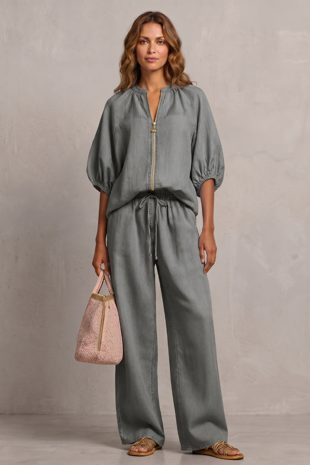 Aurellia – Relaxed zip-front comfort – Trouser set-10908818637143-OLVIA ROSE LONDON