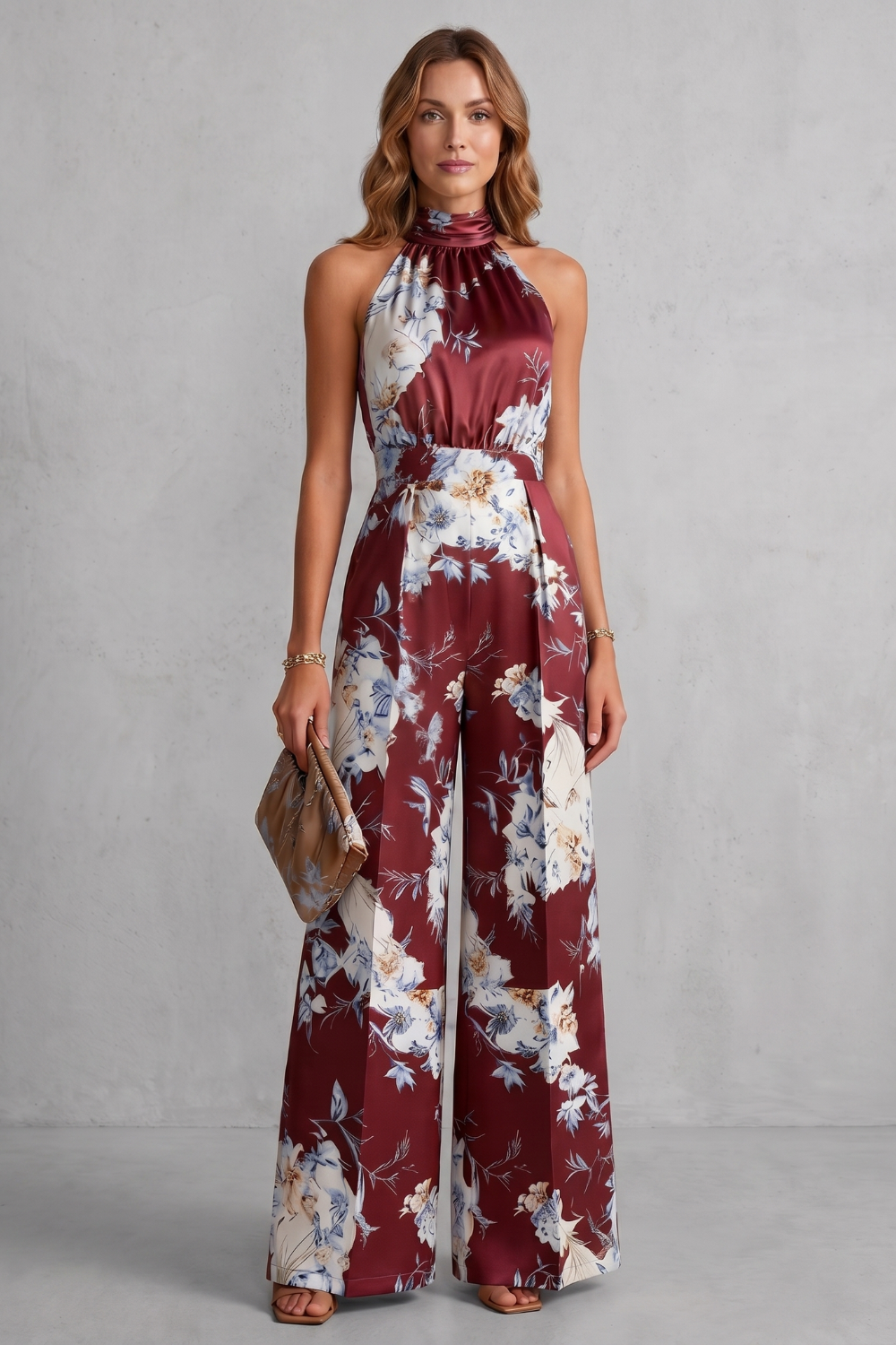 Aurelline – Romantic floral print – Halter jumpsuit-10924862865751-OLVIA ROSE LONDON