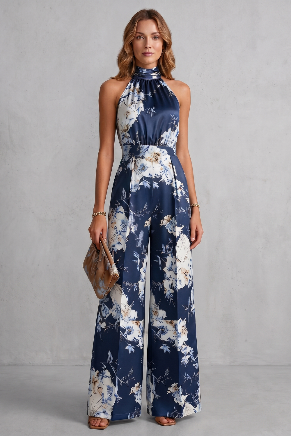 Aurelline – Romantic floral print – Halter jumpsuit-10924862865751-OLVIA ROSE LONDON