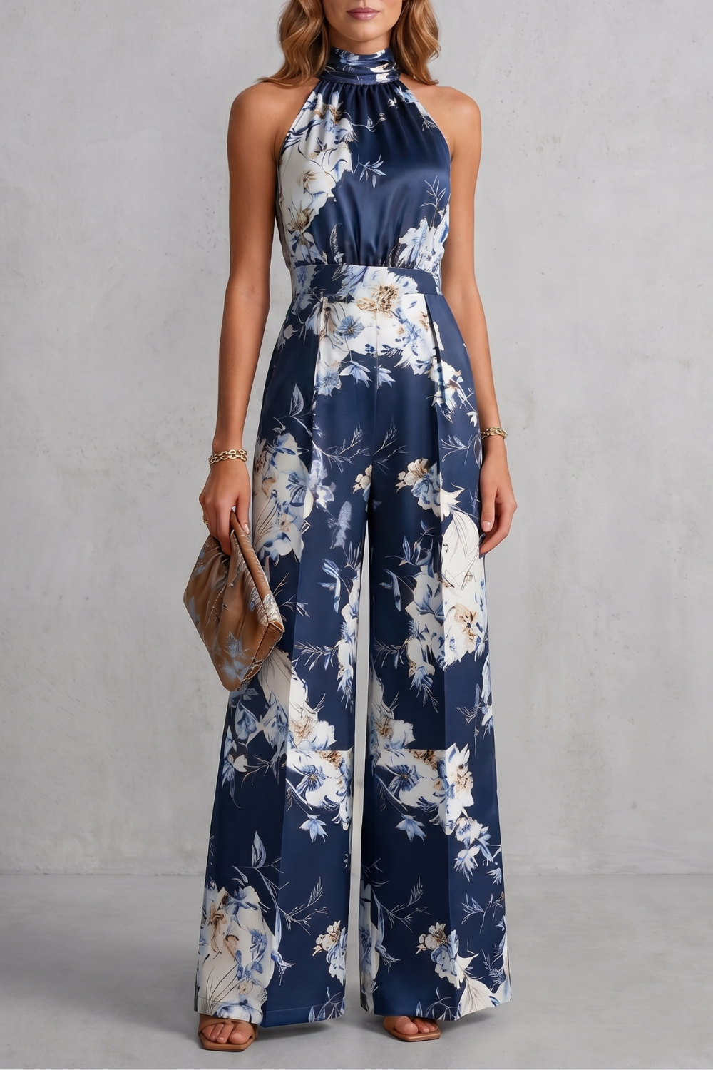 Aurelline – Romantic floral print – Halter jumpsuit-10924862865751-OLVIA ROSE LONDON