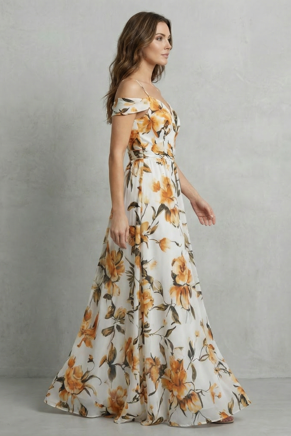 Aurielle – Off-shoulder floral grace – Maxi dress-10747027390807-OLVIA ROSE LONDON