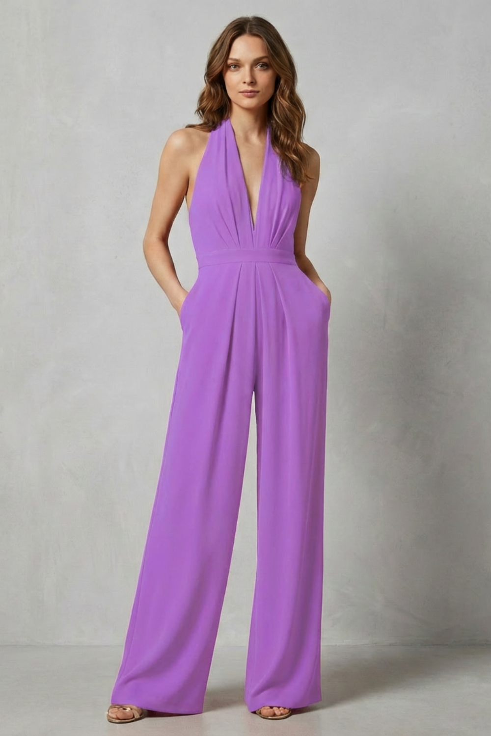 Aurora – Backless Halter Jumpsuit – Bold Summer Glamour-10494058430807-OLVIA ROSE LONDON