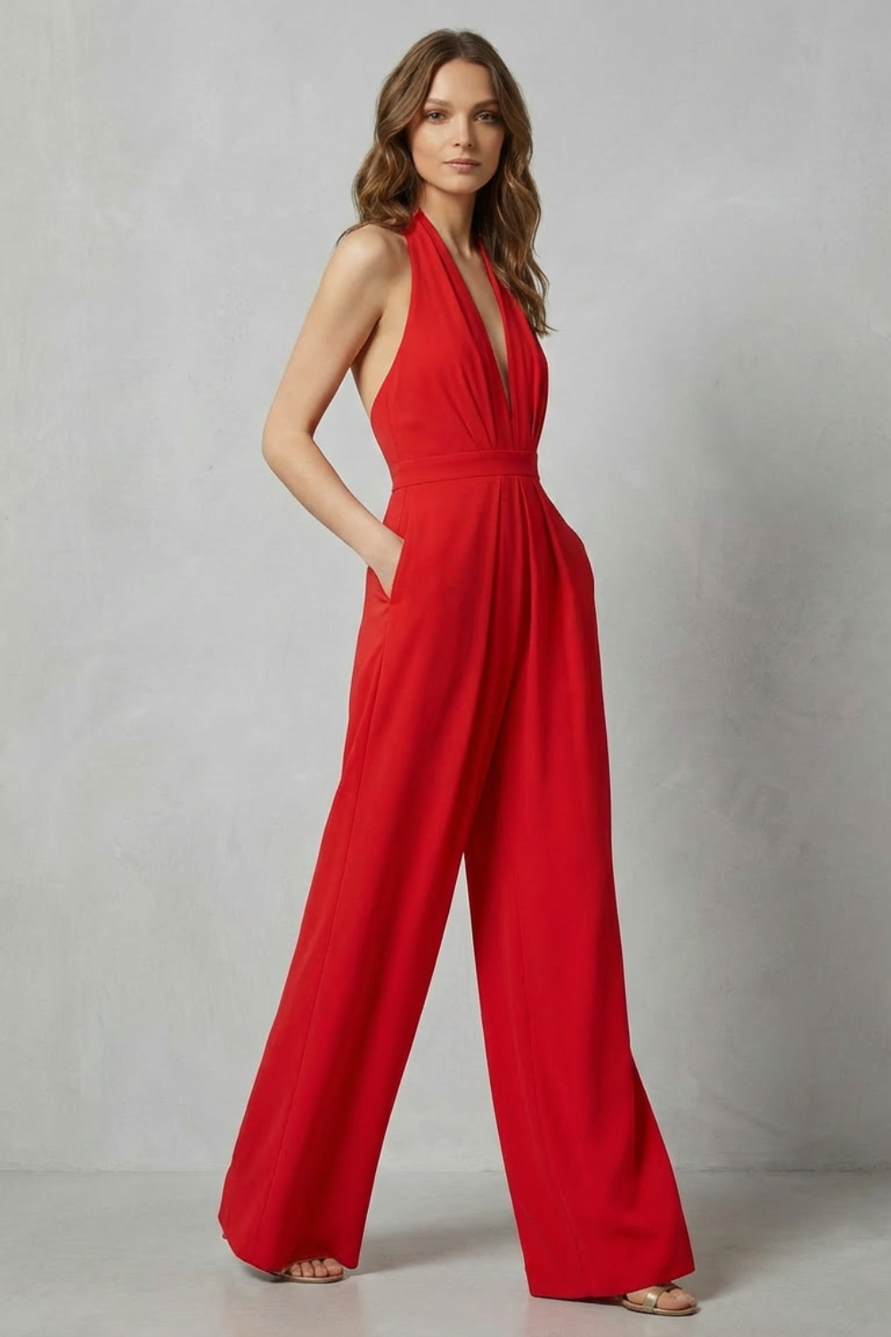 Aurora – Backless Halter Jumpsuit – Bold Summer Glamour-10494058430807-OLVIA ROSE LONDON