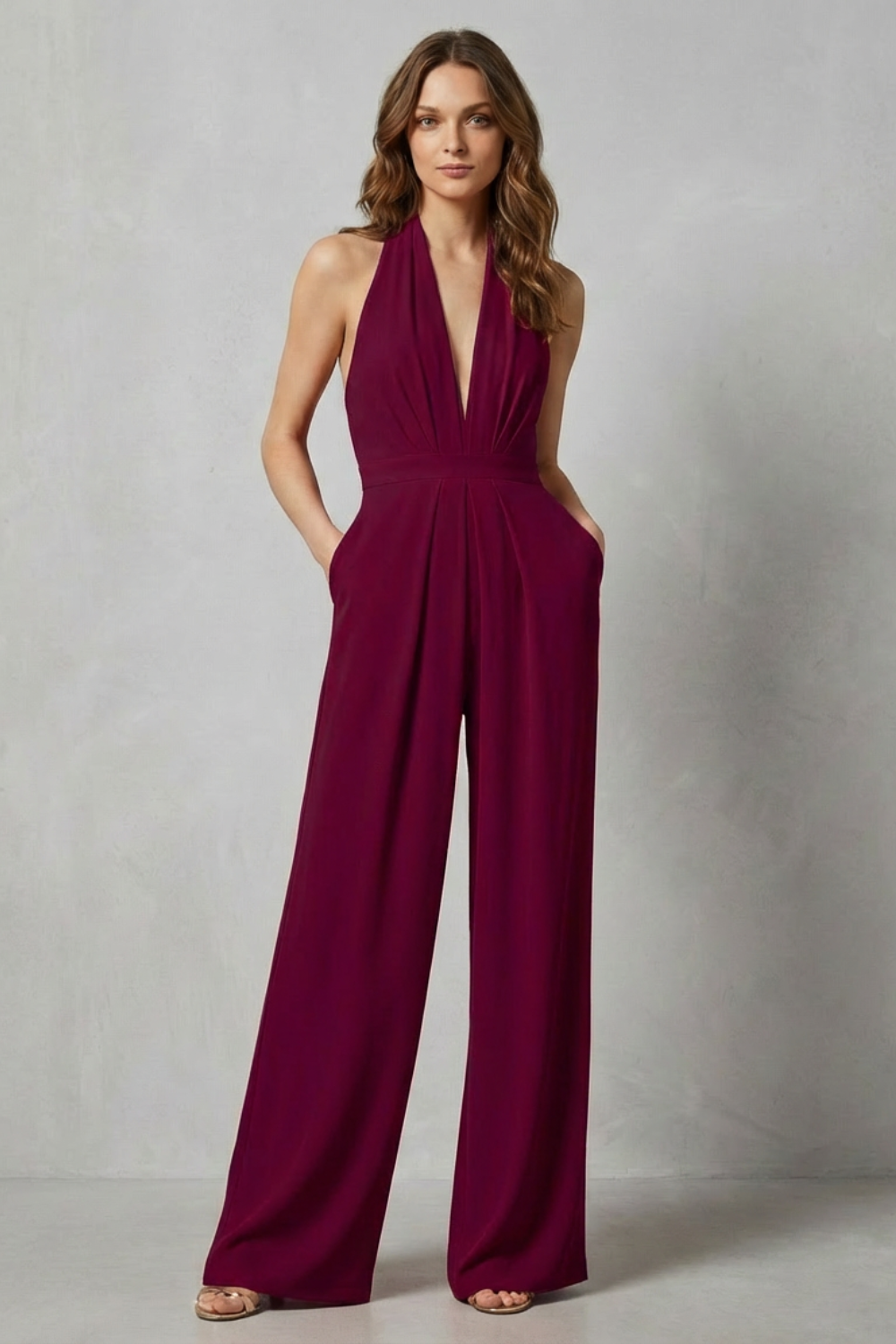 Aurora – Backless Halter Jumpsuit – Bold Summer Glamour-10494058430807-OLVIA ROSE LONDON