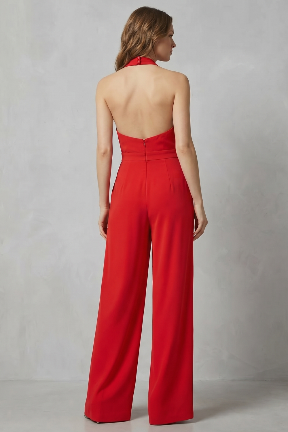 Aurora – Backless Halter Jumpsuit – Bold Summer Glamour-10494058430807-OLVIA ROSE LONDON