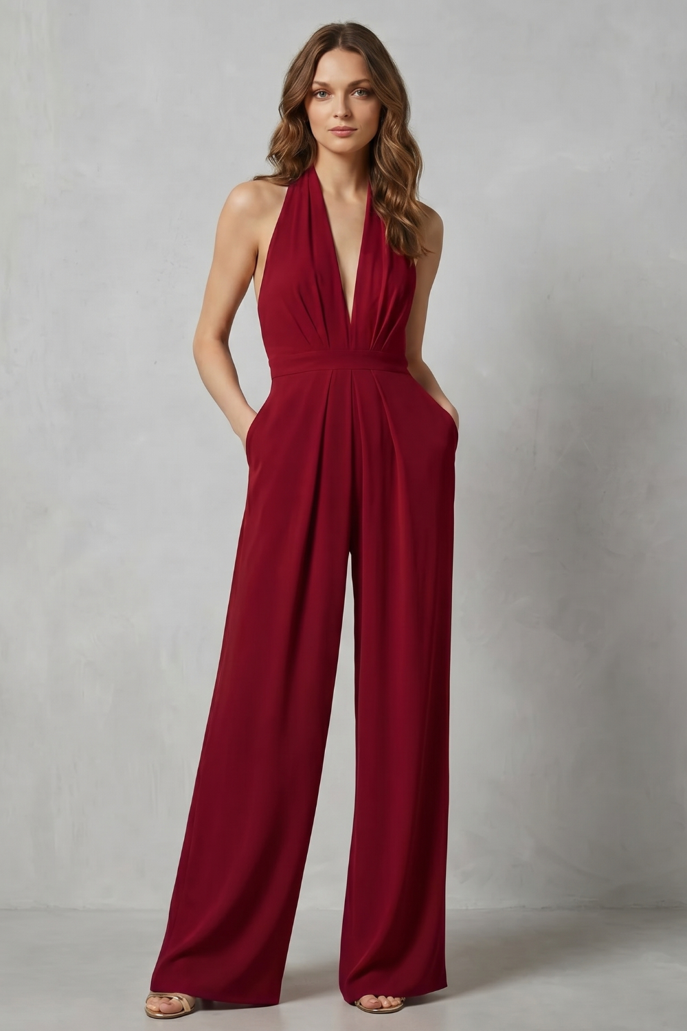 Aurora – Backless Halter Jumpsuit – Bold Summer Glamour-10494058430807-OLVIA ROSE LONDON