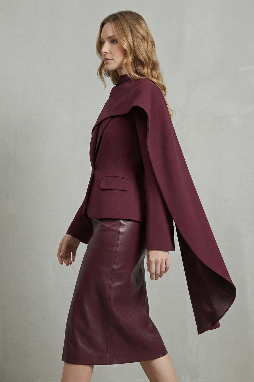 Avelina – Draped scarf-lapel – Asymmetrical blazer-10427607482711-OLVIA ROSE LONDON