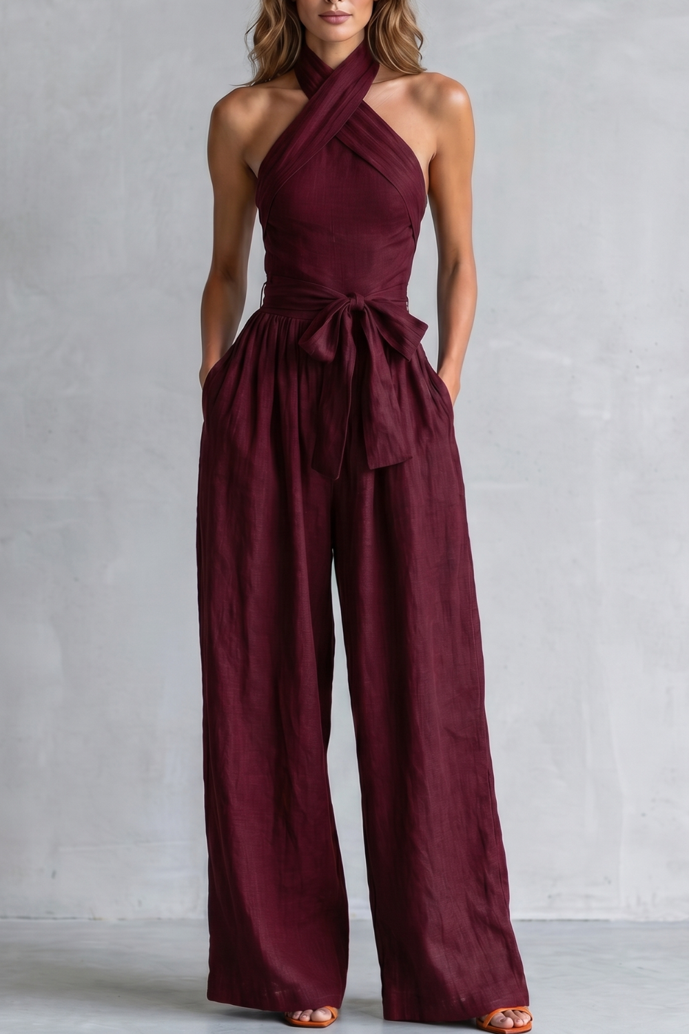 Aveline – Cross-halter sophistication – Wide-leg jumpsuit-10908544893271-OLVIA ROSE LONDON