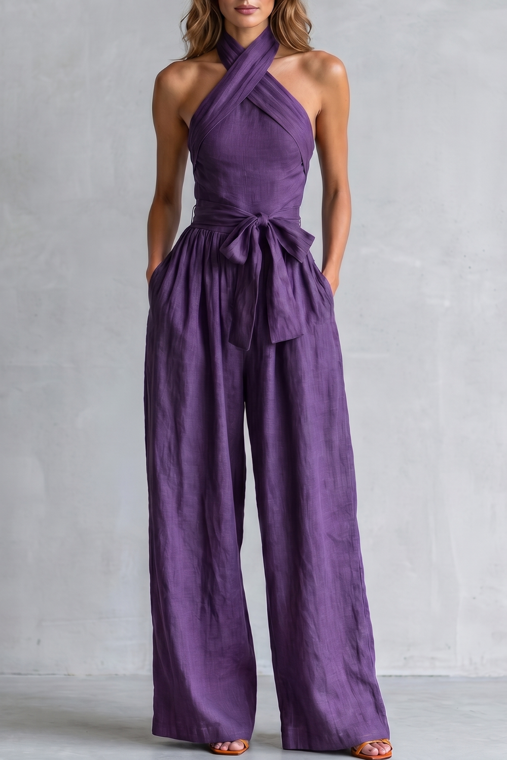Aveline – Cross-halter sophistication – Wide-leg jumpsuit-10908544893271-OLVIA ROSE LONDON