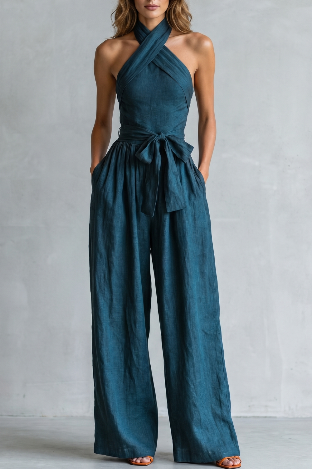 Aveline – Cross-halter sophistication – Wide-leg jumpsuit-10908544893271-OLVIA ROSE LONDON
